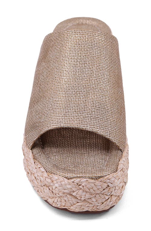 Shushop Lizzie Jute Platform Slide Sandal In Gold
