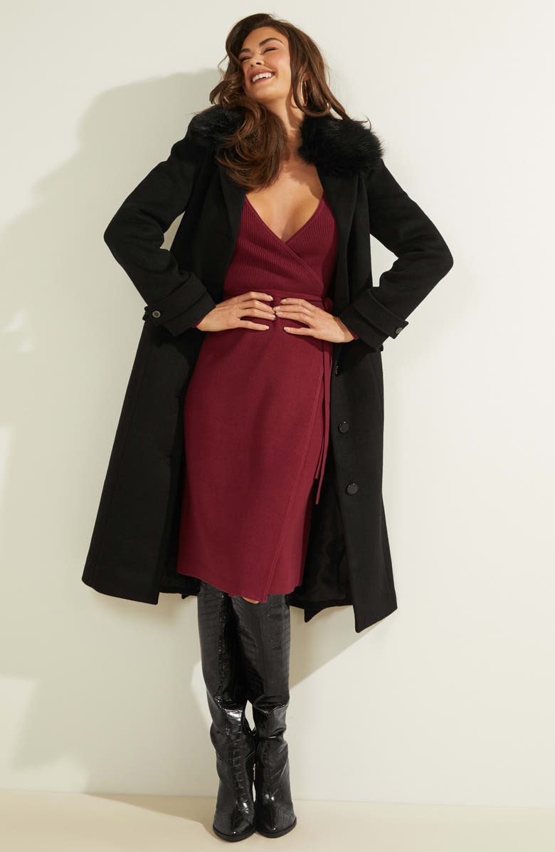 GUESS Ruby Wool Blend Coat, Alternate, color, 