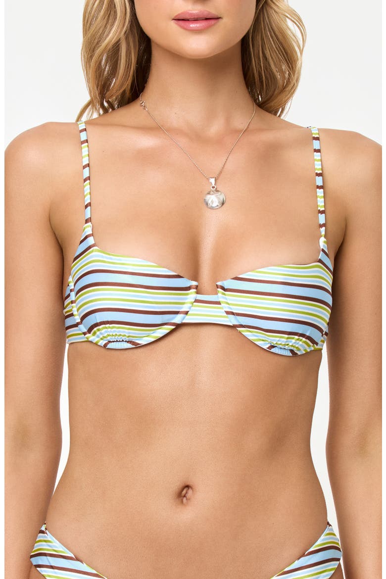 Belle Underwire Jacquard Bikini Top, Main, color, COMPORTA COOL GIRL
