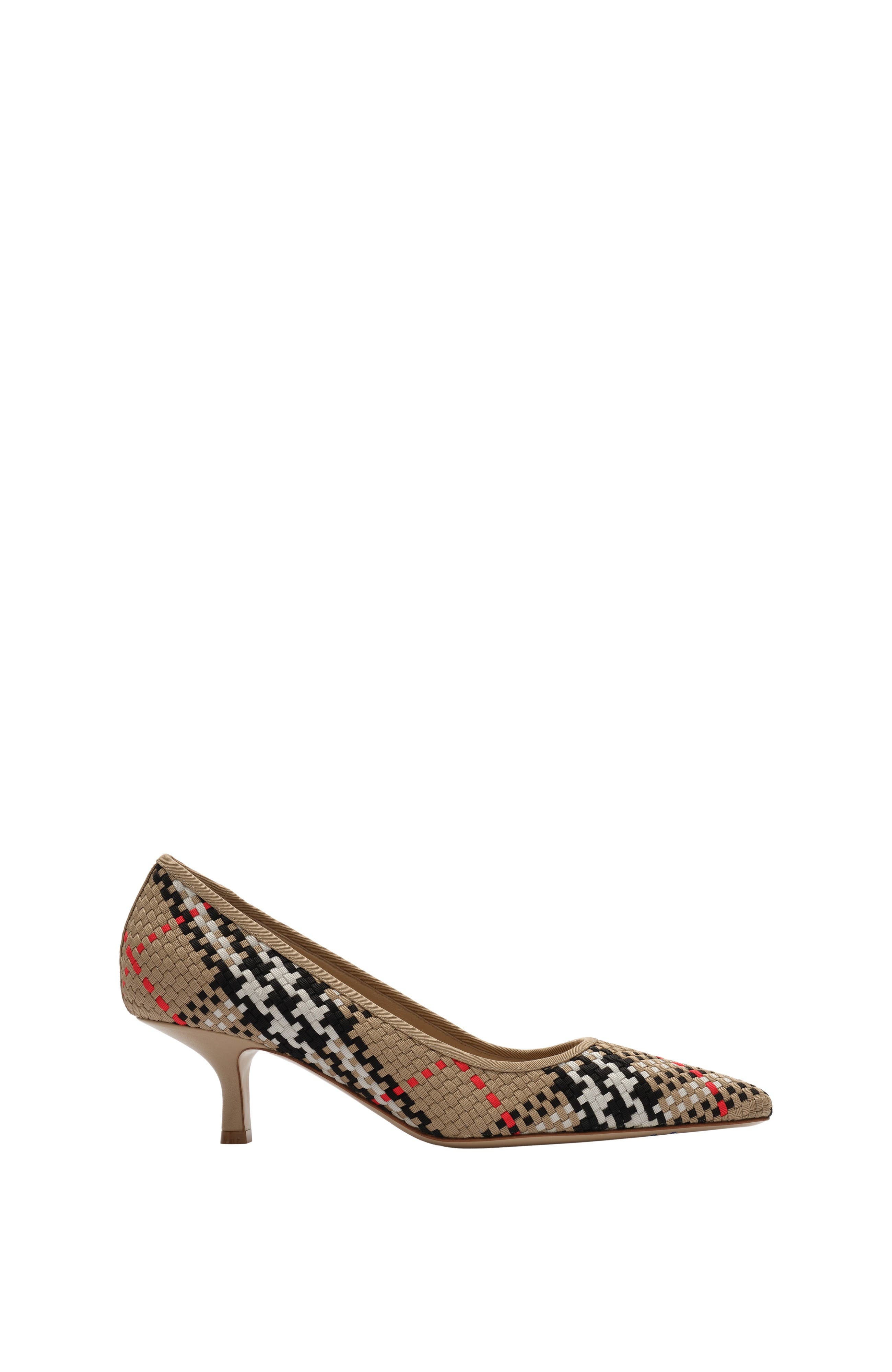 Burberry Check Dame Pumps, Main, color, Sand Beige