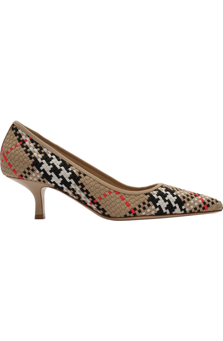 Burberry Check Dame Pumps, Main, color, Sand Beige