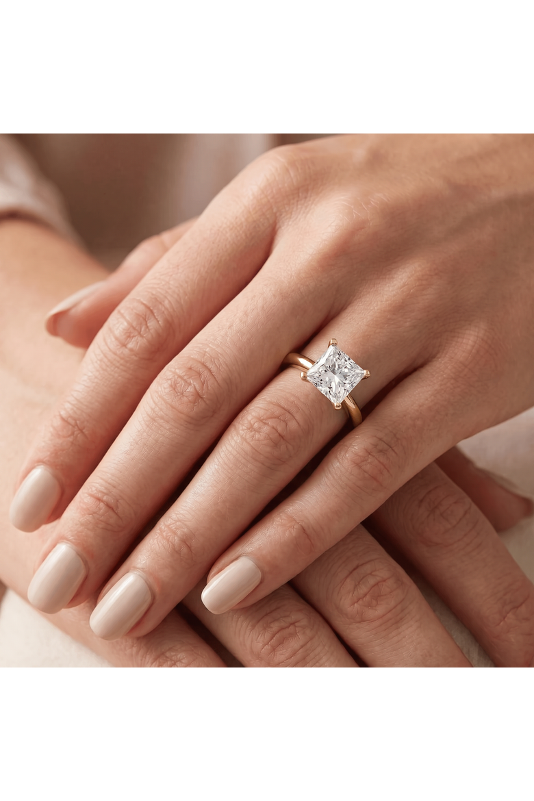 3Ct Certified Princess Cut Solitaire Diamond Engagement Ring 14k Gold Lab Grown, Alternate, color, 14k Yellow Gold
