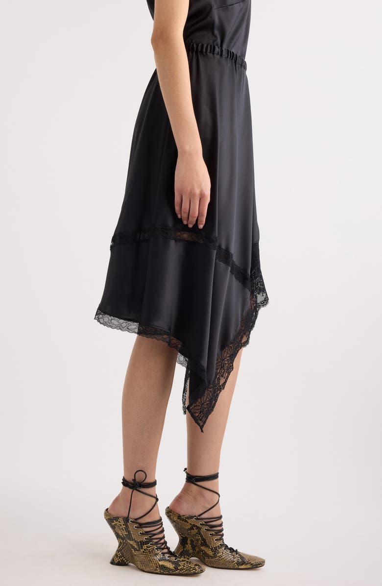 Dries Van Noten Lace Trim Stretch Silk Handkerchief Skirt, Alternate, color, 