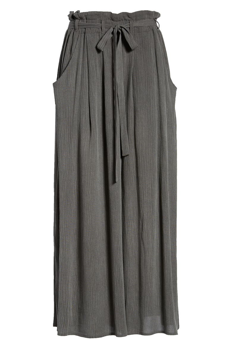 Tie Waist Culottes, Alternate, color, CHARCOAL