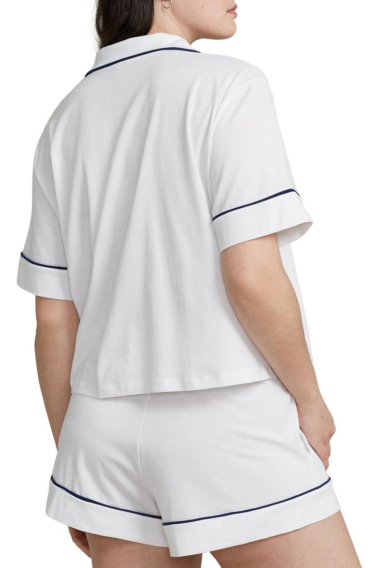 Cotton Blend Short Pajamas, Alternate, color, WHITE CLOUD