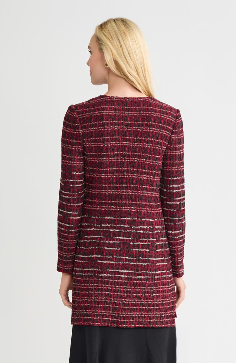 Misook Heritage Multi-Stitch Knit Jacket, Alternate, color, Scarlet Red/Sand