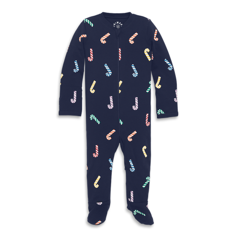 Baby Organic Zip Footie In Winter Prints