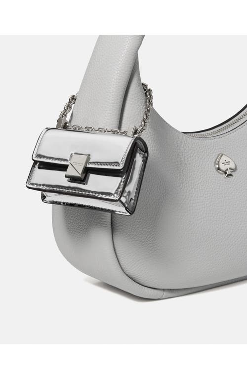 Kate Spade New York Charmed Mirror Metallic Leather Bag Charm In Silver