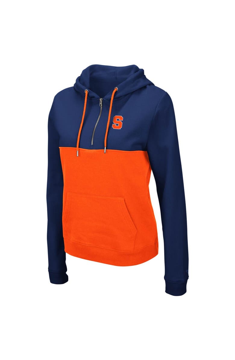 COLOSSEUM Women's Colosseum Navy/Orange Syracuse Orange Aidan Lightweight Half-Zip Hoodie, Alternate, color, Navy
