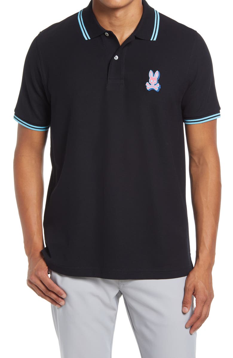 Psycho Bunny Tipped Piqué Polo, Main, color, 