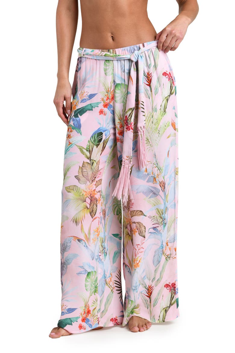 Colorful Palms Cover-Up Pants, Alternate, color, PINK MULTI