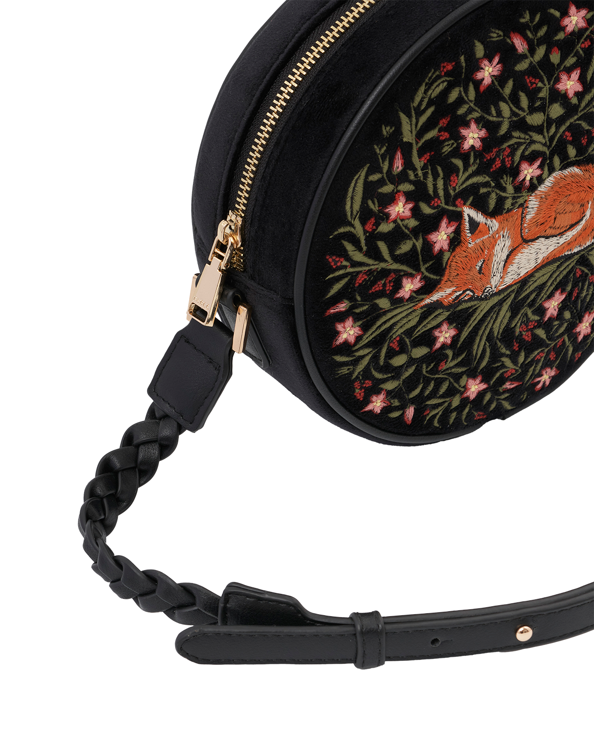 Fable England Sleepy Fox Circle Bag, Alternate, color, Black