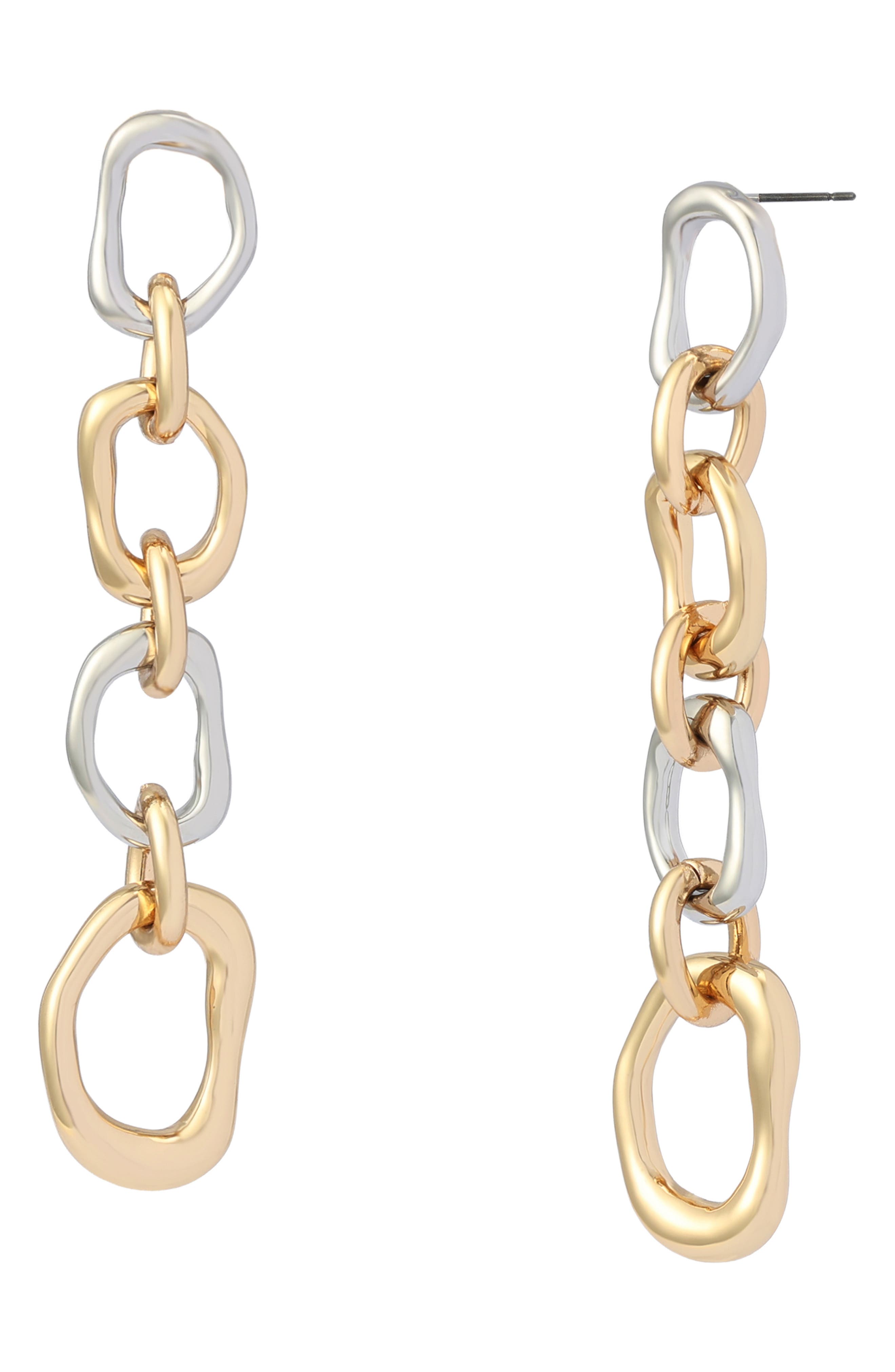 Robert Lee Morris Linear Link Earrings In Multi