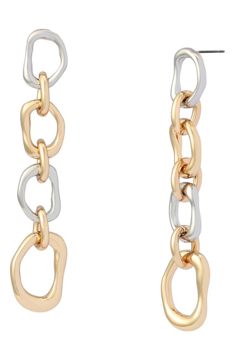 Robert Lee Morris Linear Link Earrings, Main, color, Two Tone