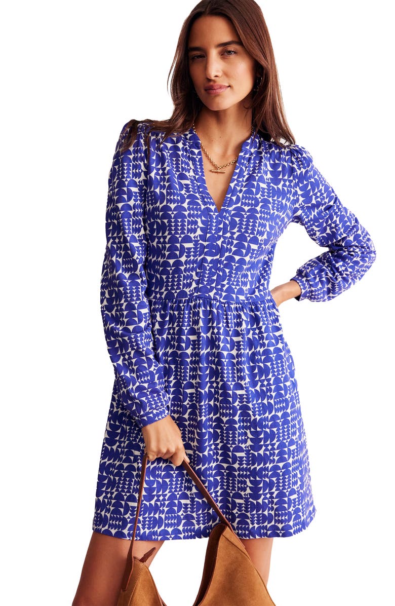 Boden Naomi Relaxed Long Sleeve Jersey Minidress, Main, color,