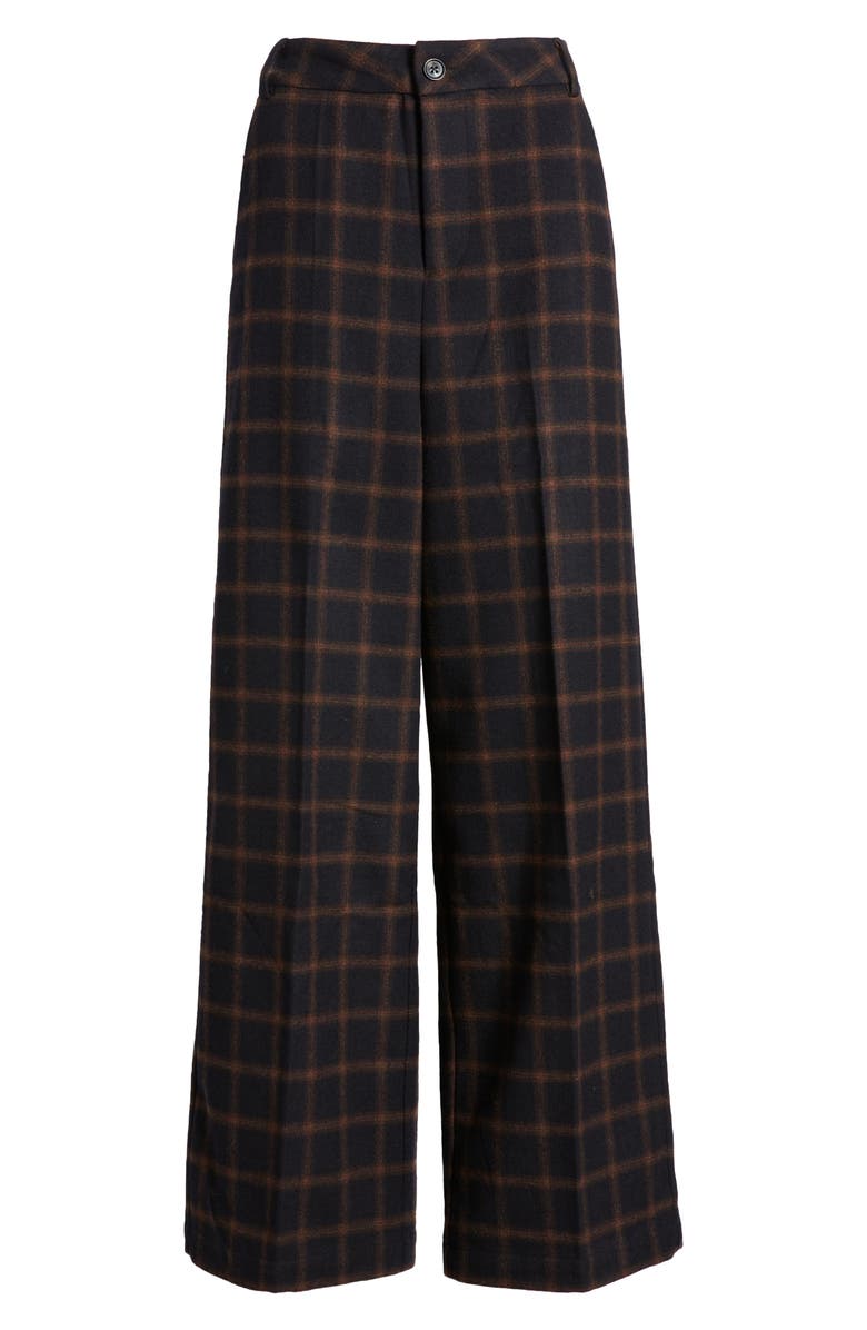 Wyeth Elliot Windowpane Check Wide Leg Pants, Alternate, color, 