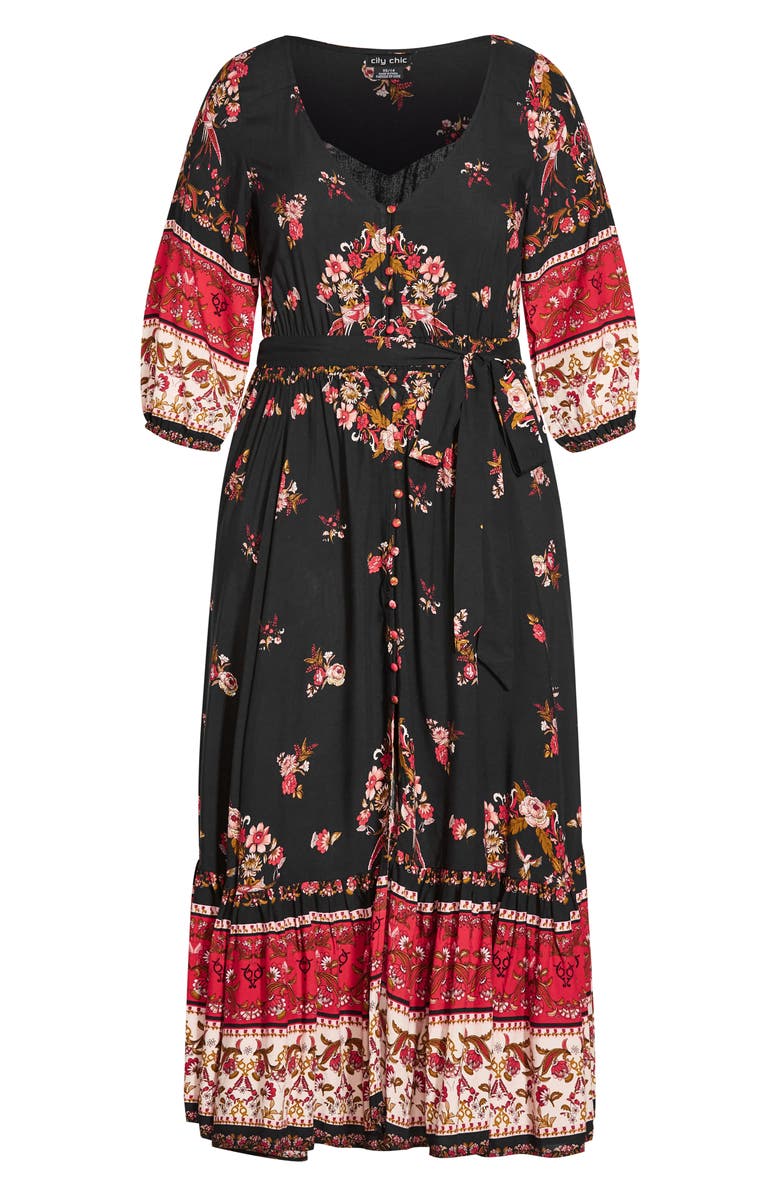 City Chic Angel Spirit Long Sleeve Maxi Dress, Alternate, color, 