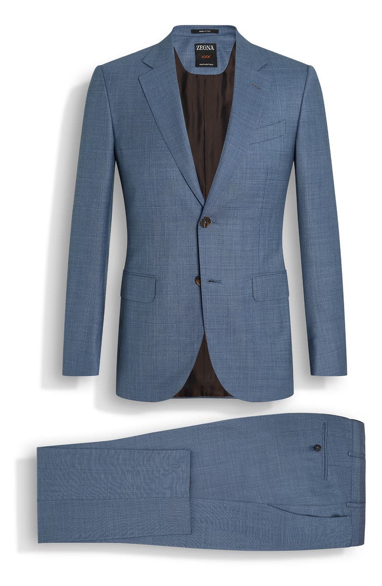 ZEGNA Plaid Centoventimila Wool Suit, Alternate, color, Br Blu Ck