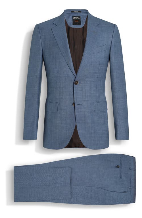 Zegna Light Avio Blue Centoventimila Wool Suit In Br Blu Ck