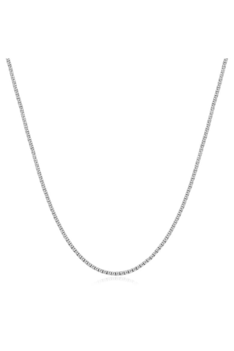 7Ct TW Diamond Tennis Necklace 4-Prong 14k Gold 16.5" Lab Grown, Main, color, 14k White Gold
