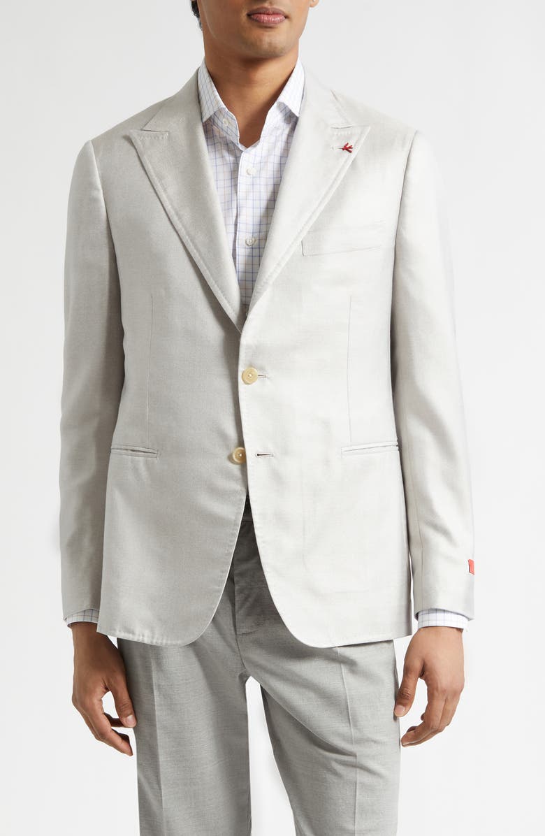 ISAIA Unito Soft Silk Twill Sport Coat, Main, color, White