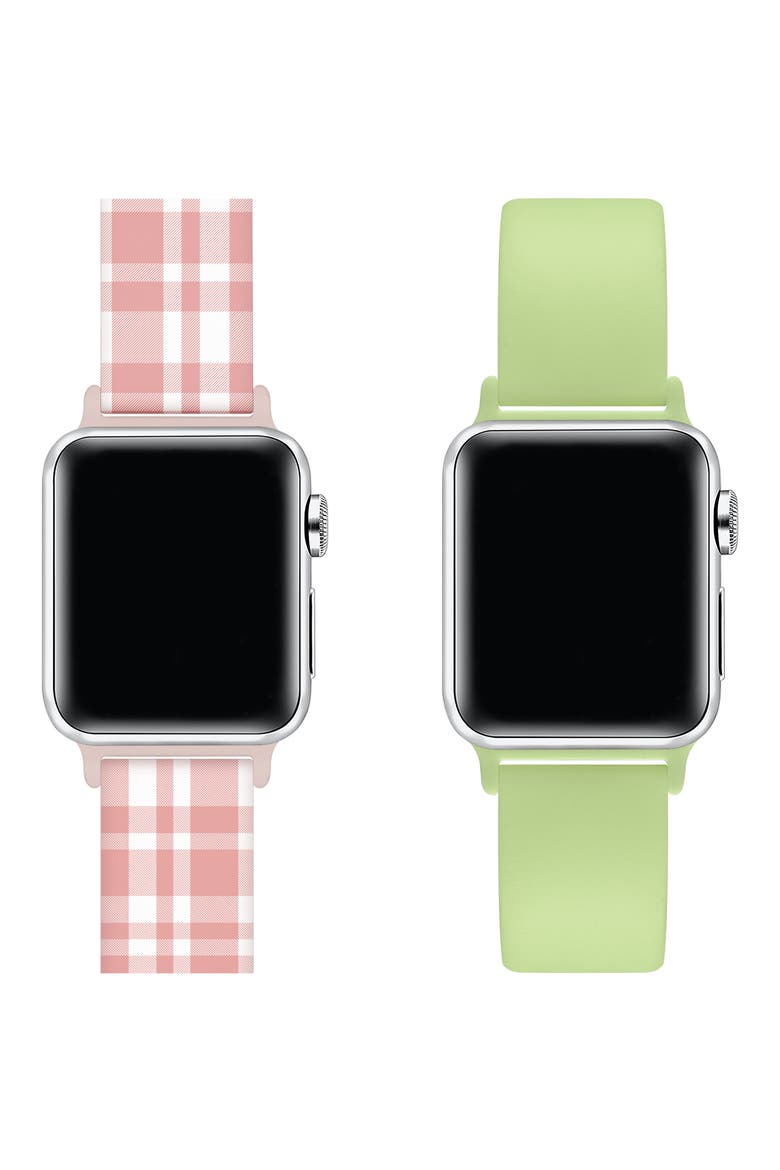 2-Pack Silicone Apple Watch® Watchbands, Alternate, color, GREEN MULTI