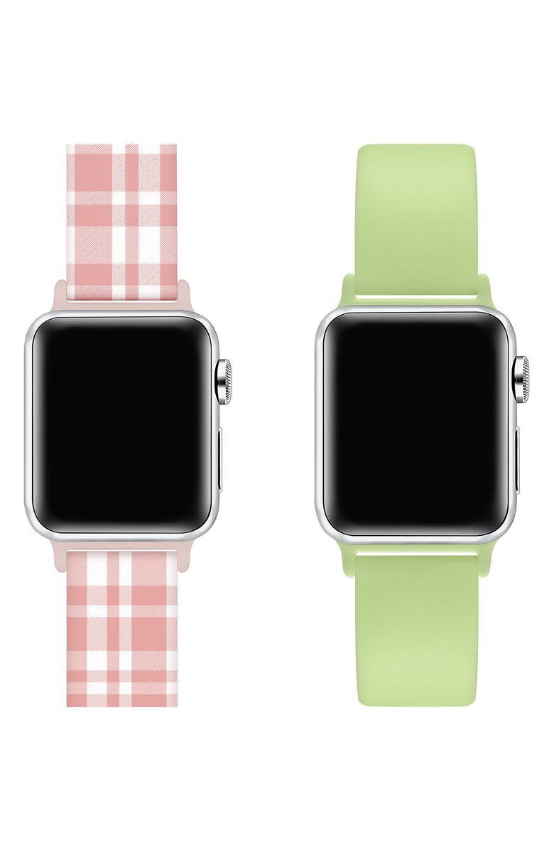 Posh Tech 2-Pack Silicone Apple Watch<sup>®</sup> Watchbands, Alternate, color, Green Multi