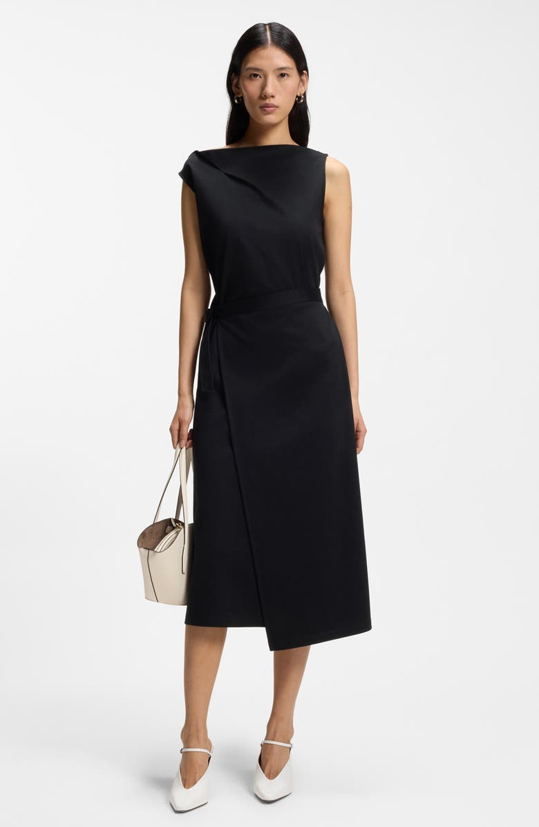 BOSS Emiaky Sleevless Midi Dress, Alternate, color, Black
