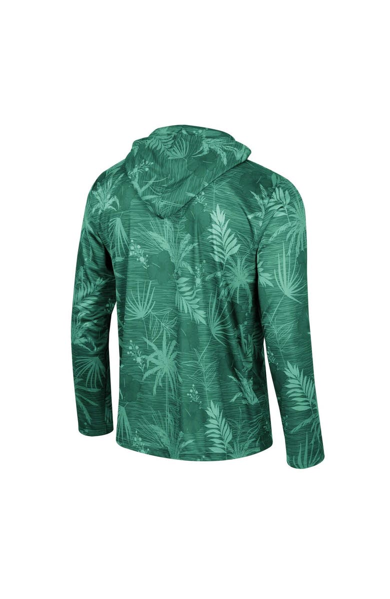 COLOSSEUM Men's Colosseum Green Michigan State Spartans Palms Printed Lightweight Quarter-Zip Hooded Top, Alternate, color, Green