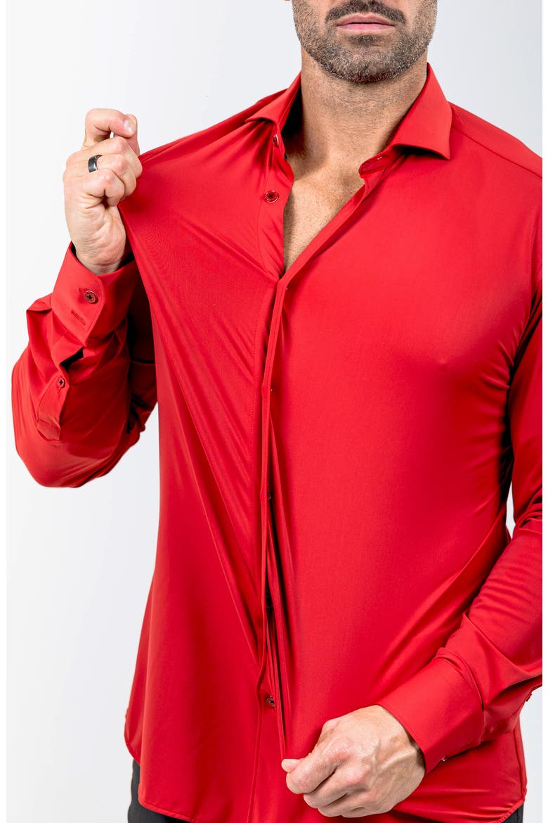 Eins Marthy Contemporary Fit Button-Up Shirt, Alternate, color, RED