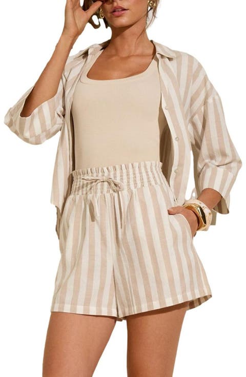 Striped Drawstring Shorts