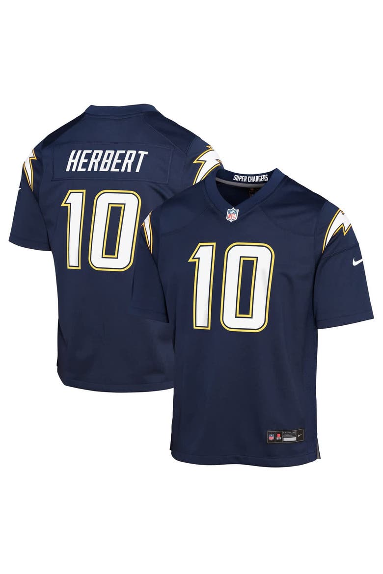 Youth Nike Justin Herbert Navy Los Angeles Chargers Alternate Super Chargers Game Player Jersey, Main, color, Navy