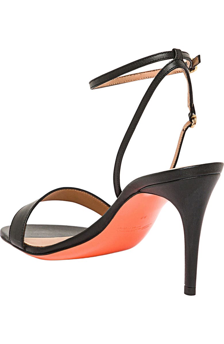 Santoni Leather high-heel sandal, Alternate, color, Black