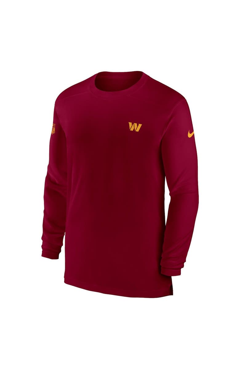 Nike Men's Nike Burgundy Washington Commanders Sideline Coach Performance Long Sleeve T-Shirt, Alternate, color,