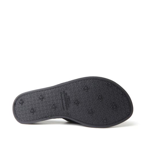 Shop Dearfoams Beatrice Quilted Microfiber Terry Shower Slide Slipper In Black