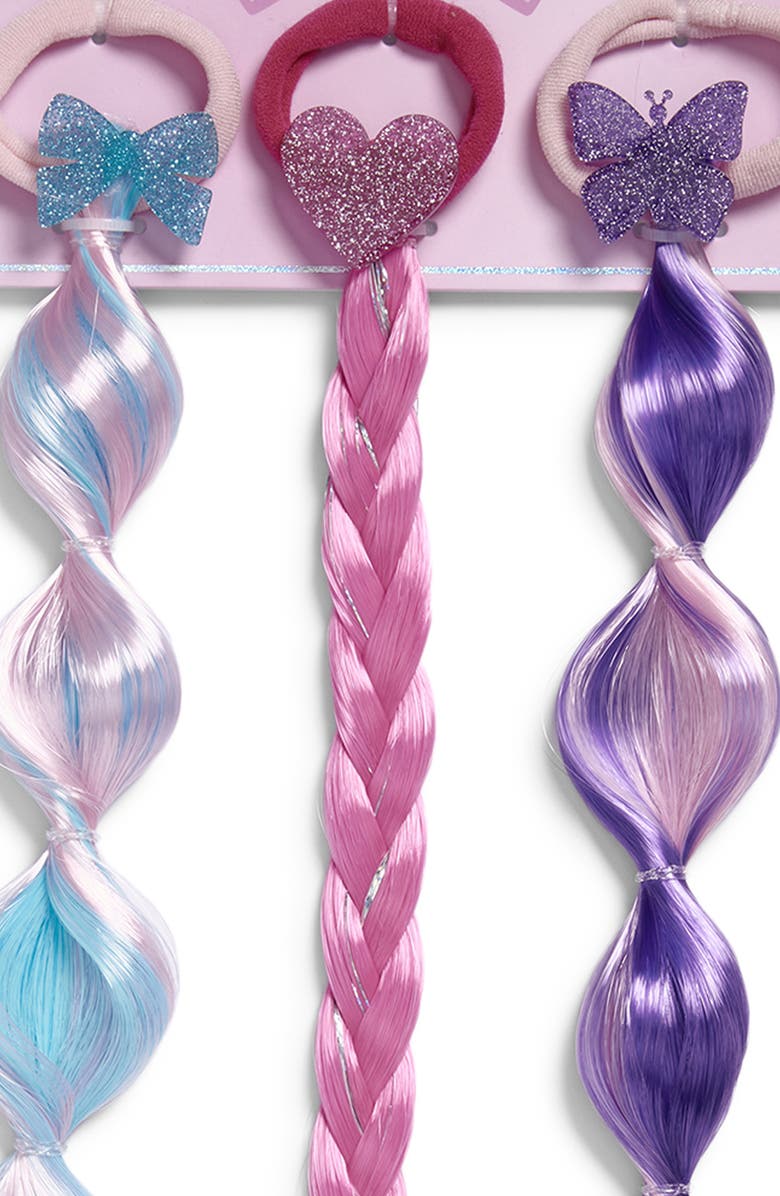 Capelli New York Assorted 3-Pack Braided Faux Hair Clips, Alternate, color, Pink Combo