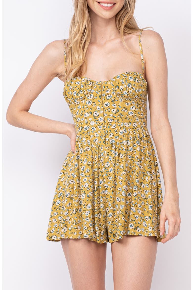 Floral Corset Minidress, Alternate, color, KHAKI