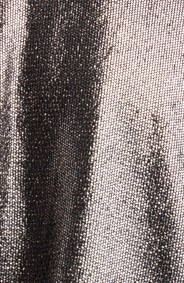 Isabel Marant Étoile Alexane Metallic Long Sleeve Minidress, Alternate, color, Metallic Black