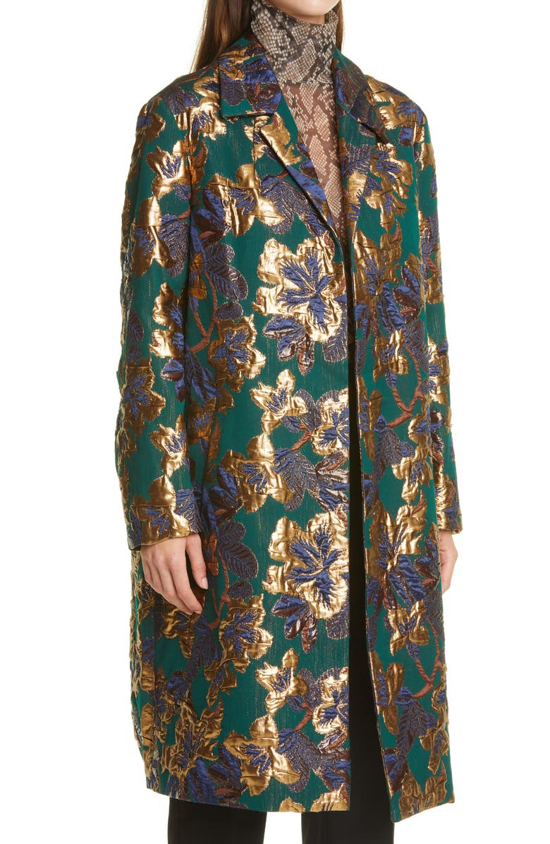 Dries Van Noten Rolta Matelassé Three-Quarter Coat, Alternate, color, 
