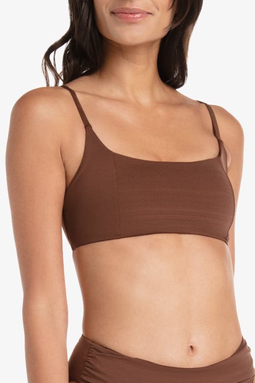 Helen Jon Ballet Bralette In Textured Chocolate Brown