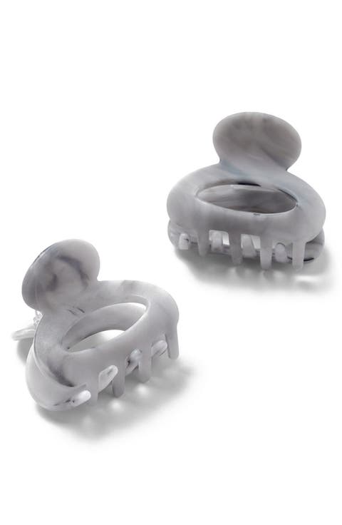 Set of 2 Assorted Marbled Petite Claw Clips