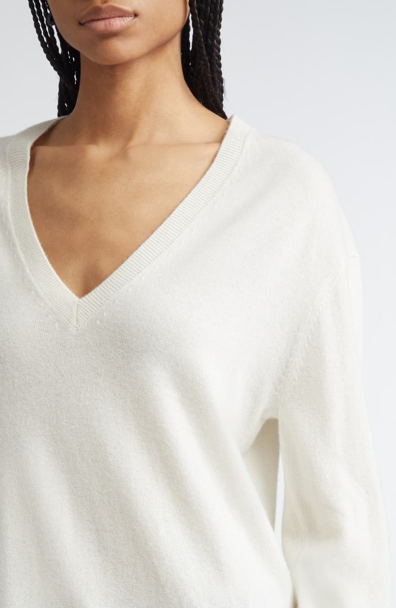 TOTEME Cashmere V-Neck Sweater, Alternate, color, Ecru