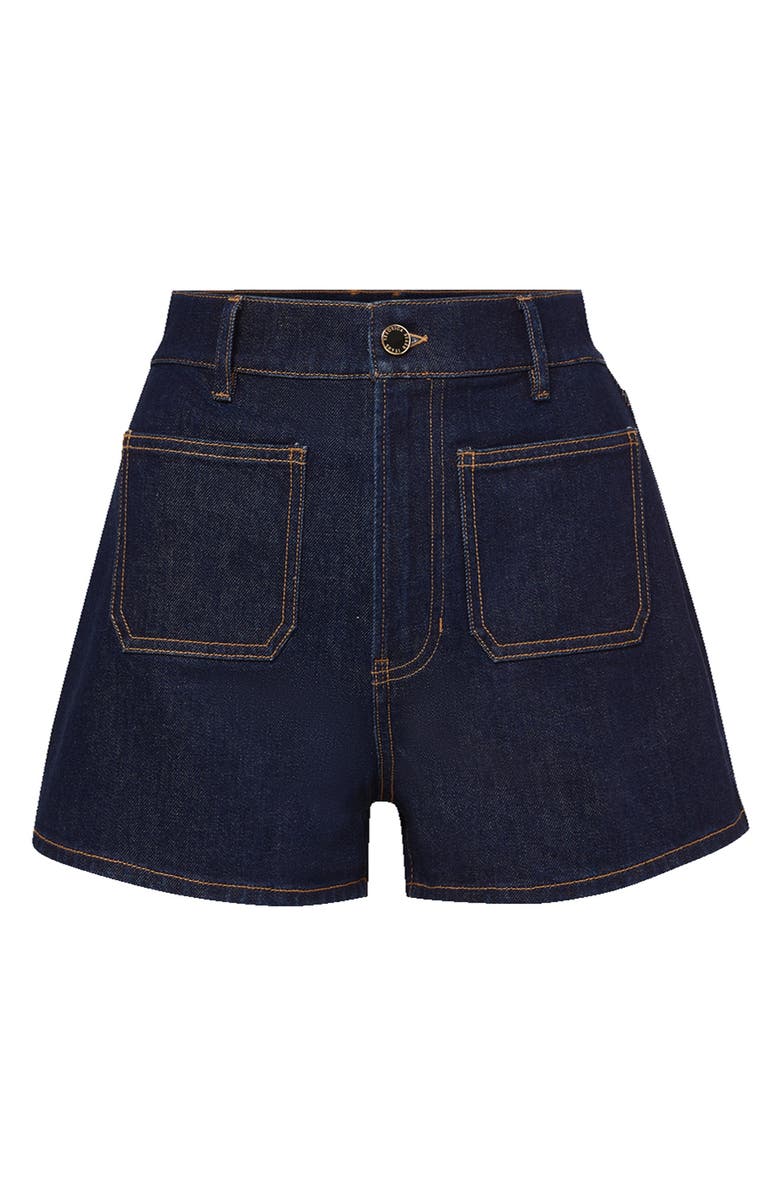 Veronica Beard Elijah Patch Pocket Denim Short, Alternate, color, Indigo Rinse