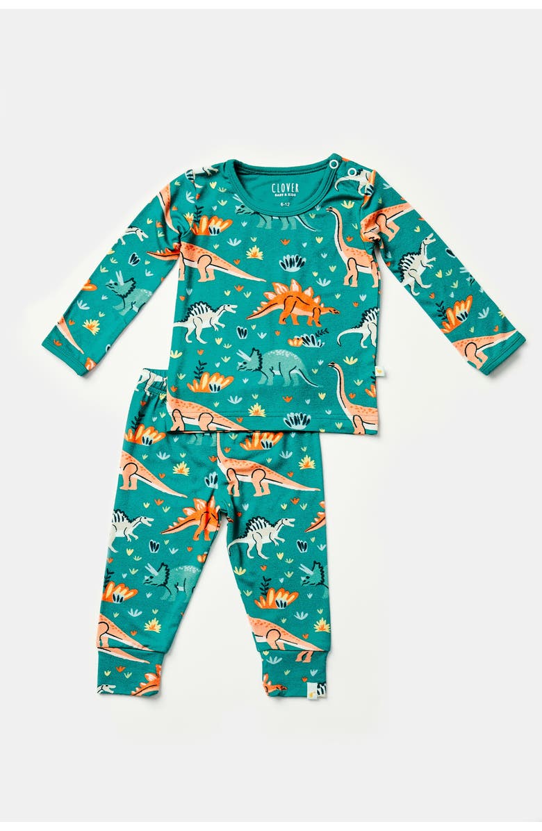 Clover Baby & Kids Long Sleeve Pajama Set - Dinosaur Jungle, Main, color, Dinosaur Jungle