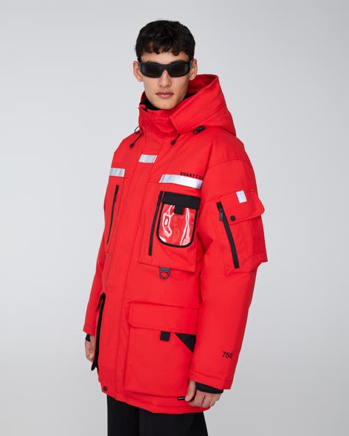 Quartz Co. Vostok 3.0 | Hooded Down Expedition Jacket In Fiery Red