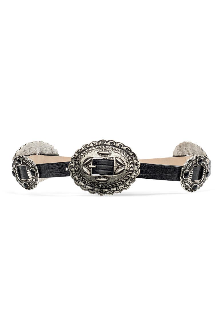 Rocha Western Belt, Main, color, BLACK LIZARD EMBOSSED