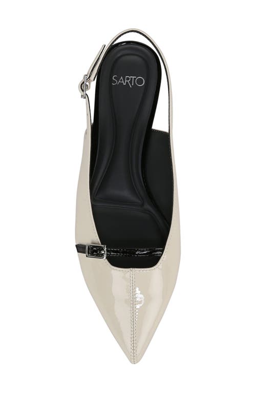 Sarto By Franco Sarto Emma Pointed Toe Slingback Flat In White