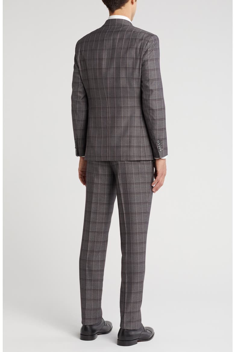 Double Breasted Flat Front Suit, Alternate, color, GREY