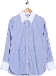TWP Big Joe Stripe Cotton & Silk Button-Up Shirt