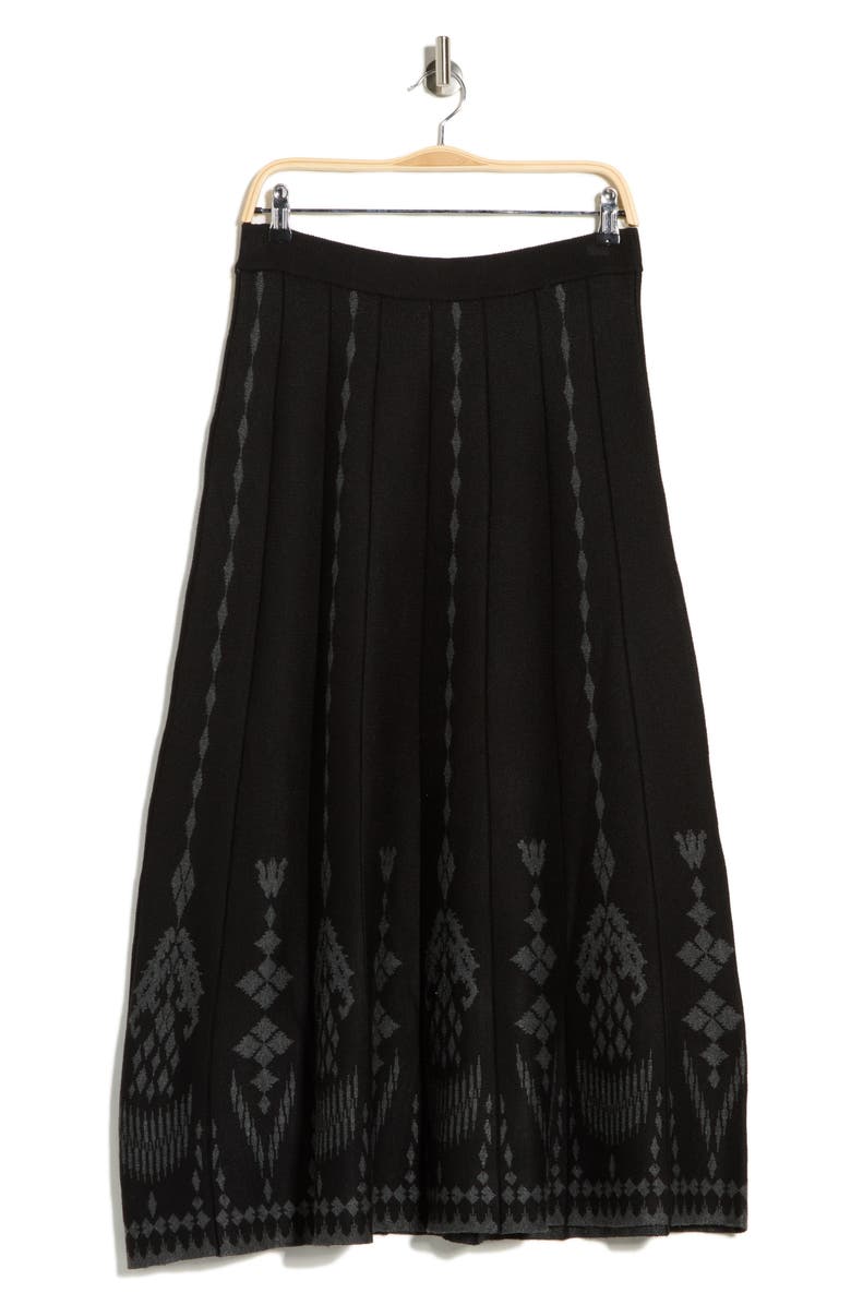 MAX STUDIO A-Line Midi Sweater Skirt, Main, color, Black/ Charcoal